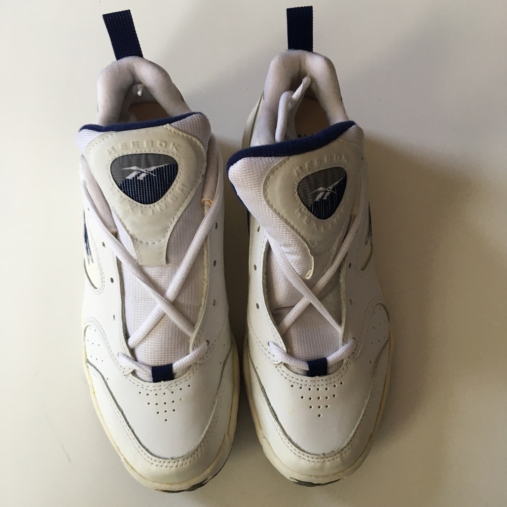 Reebok men’s classic leather trainer shoes size 10 white blue